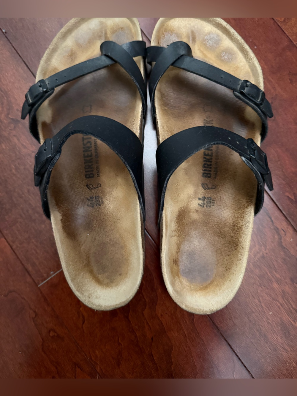 Birkenstock Black Two-Strap Cork Footbed Sandals